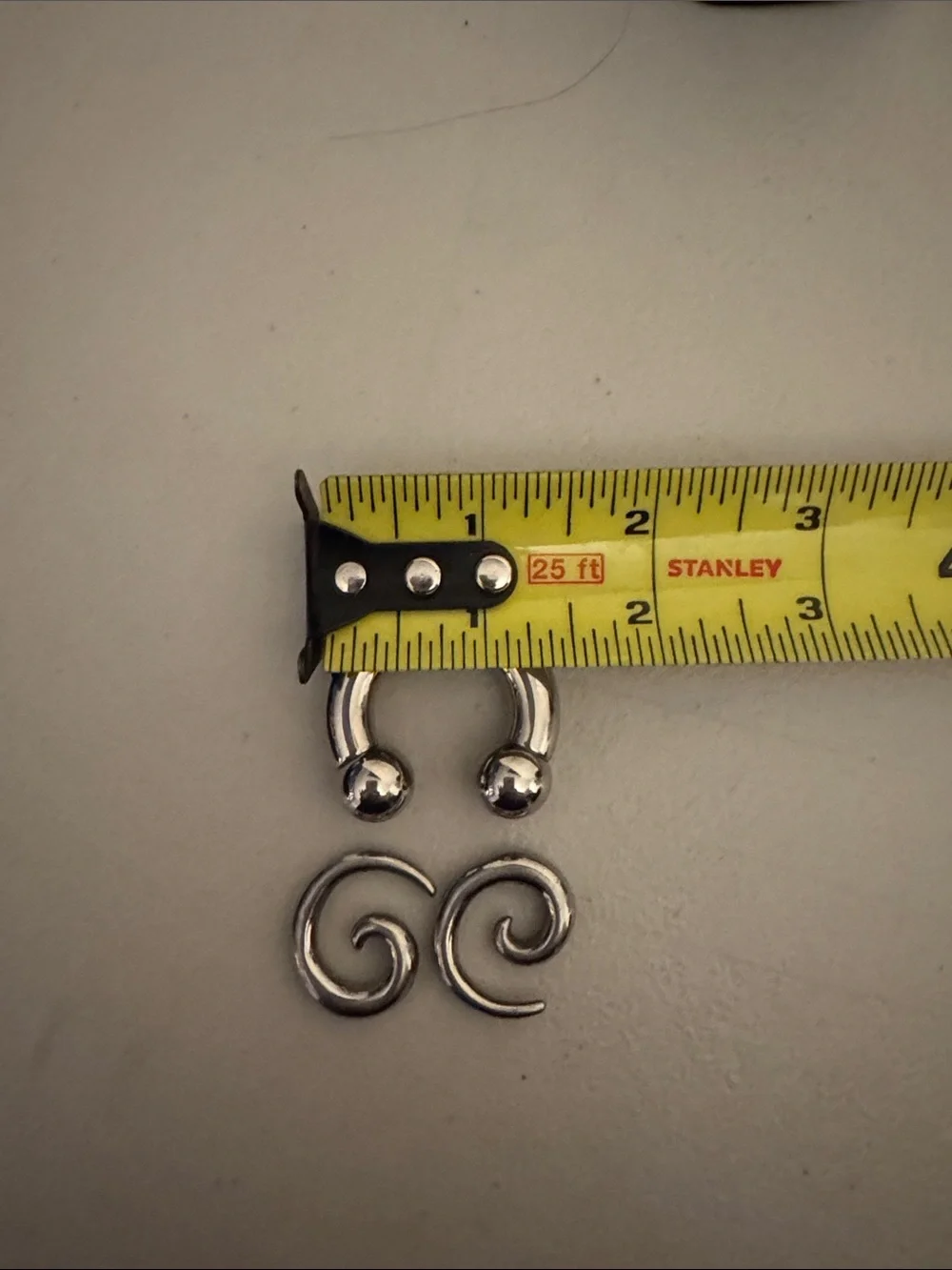 Silver Curved Barbell and Spiral Ear Accessories - Men Accessories